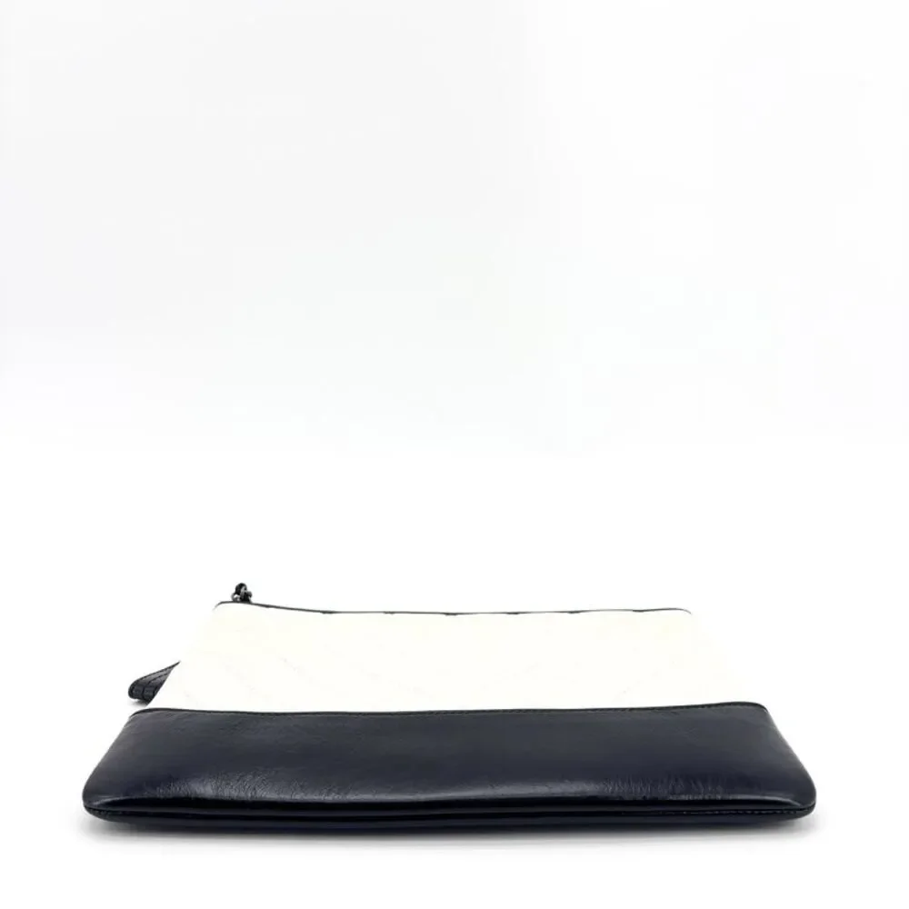 Chanel Gabrielle O-Case Pouch Medium Black White